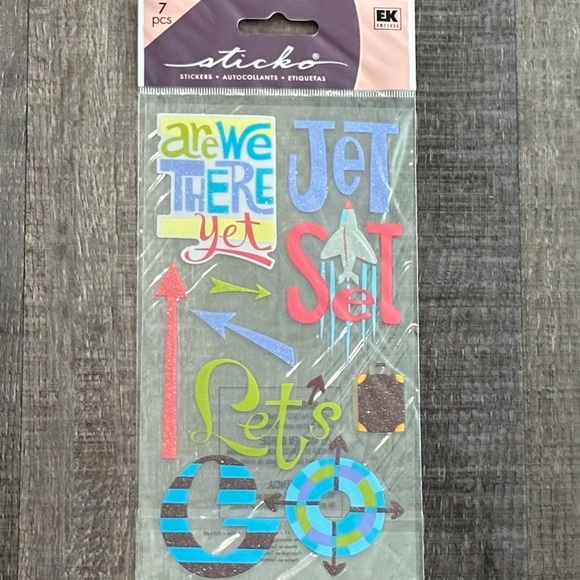💞 New Jet Set Travel Arrows Scrapbook Craft Sticker Pack - Picture 1 of 2